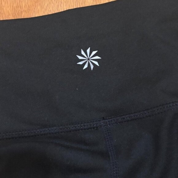 Athleta High Rise Lightning Chaturanga Capri Cropped Black Gray Womens Size S - Picture 3 of 5